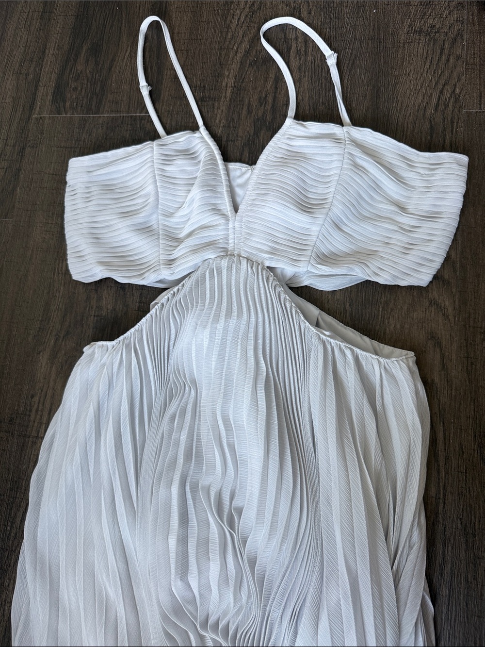 Express White Pleated Midi Dress